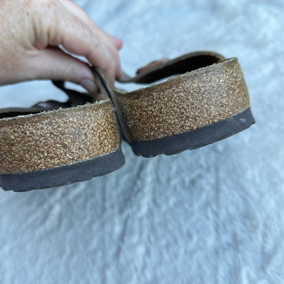 Birkenstock Arizona Suede Leather Taupe Green Two Strap Sandals Size 43 Mens 10 - Picture 5 of 11